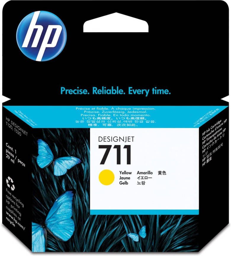 Hp inktcartridge 711 29 ml OEM CZ132A geel