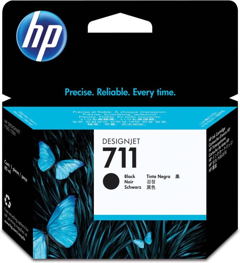 Hp inktcartridge 711 80 ml OEM CZ133A zwart