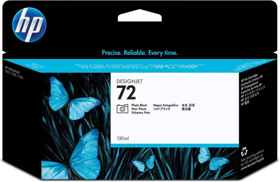 Hp inktcartridge 72 130 ml OEM C9370A zwart foto