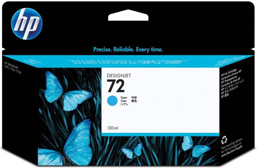 Hp inktcartridge 72 130 ml OEM C9371A cyaan