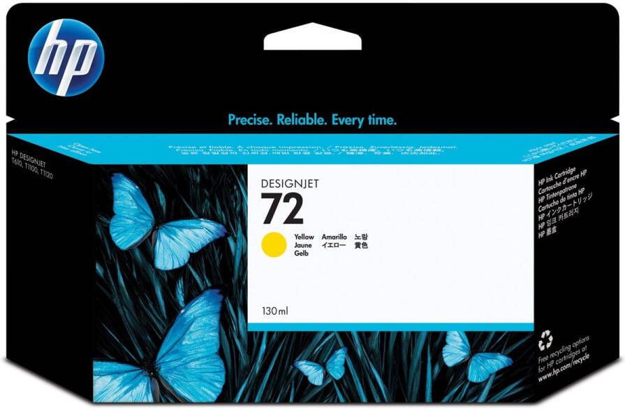 Hp inktcartridge 72 130 ml OEM C9373A geel