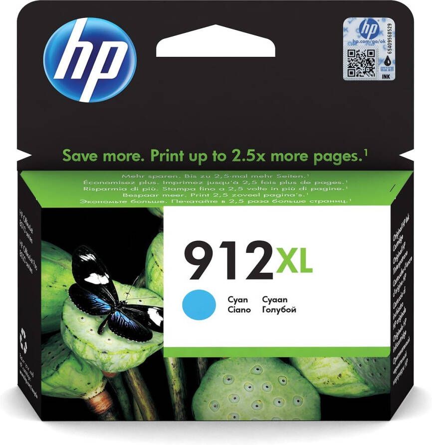 Hp inktcartridge 912XL 825 pagina&apos;s OEM 3YL81AE#BGX cyaan