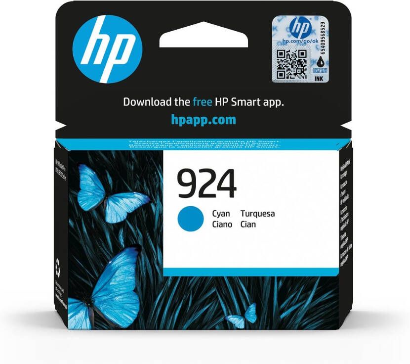 Hp inktcartridge 924 400 pagina&apos;s OEM 4K0U3NE cyaan