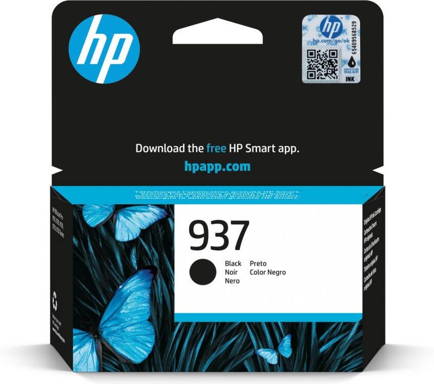 Hp inktcartridge 937 1.250 pagina&apos;s OEM 4S6W5NE zwart