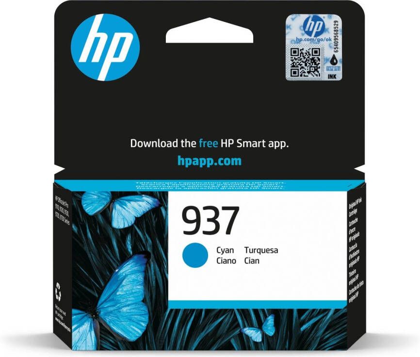 Hp inktcartridge 937 800 pagina&apos;s OEM 4S6W2NE cyaan