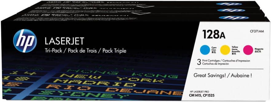 Hp toner 128A 1 300 pagina&apos;s OEM CF371AM 3 kleuren
