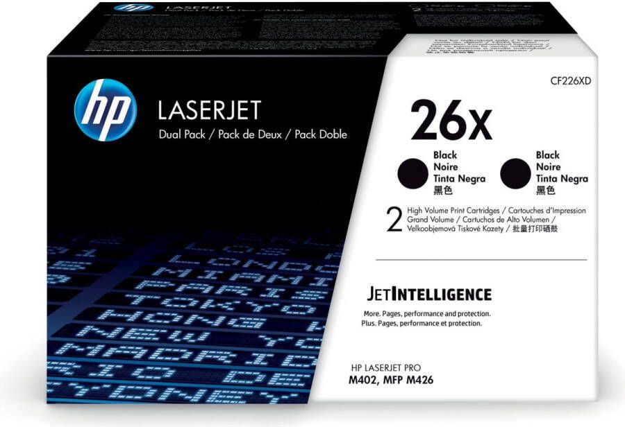 Hp toner 26X 9 000 pagina&apos;s OEM CF226XD zwart duopack