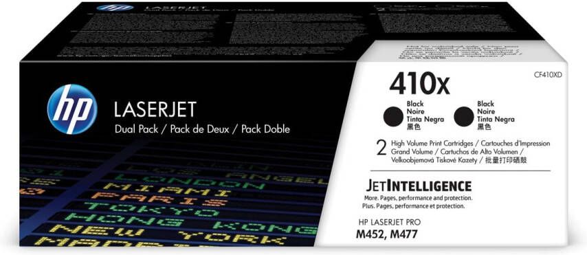 Hp toner 410X 6 500 pagina&apos;s OEM CF410XD zwart pak van 2 stuks