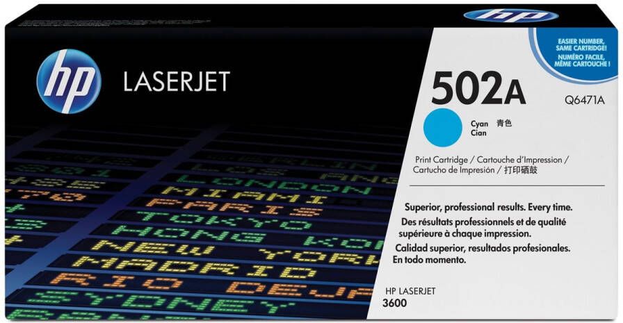 hp toner 502A 4 000 pagina&apos;s OEM Q6471A cyaan