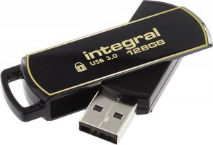 Quantore USB stick Integral 3.0 Secure 360 128GB zwart