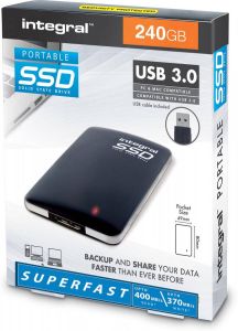 Integral draagbare SSD harde schijf 240 GB zwart