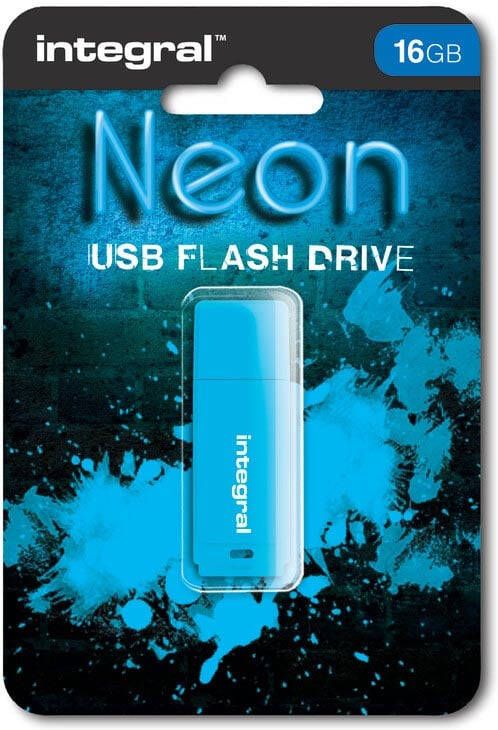 Integral Neon USB 2.0 stick 16 GB blauw