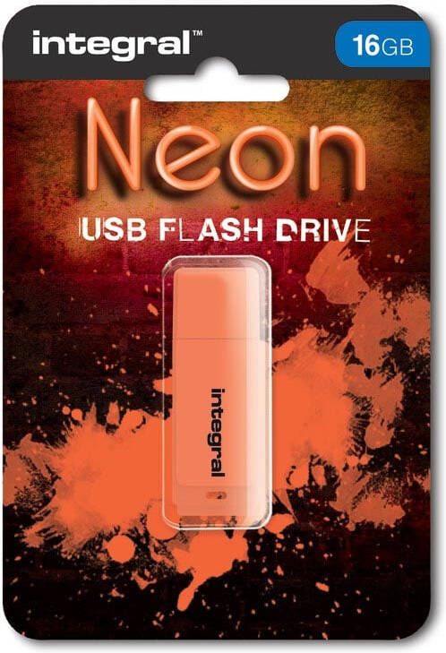 Integral Neon USB 2.0 stick 16 GB oranje