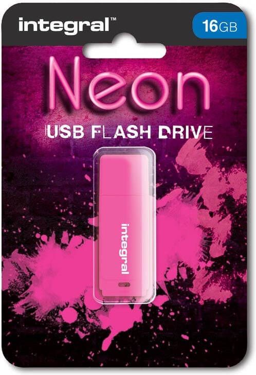 Integral Neon USB 2.0 stick 16 GB roze