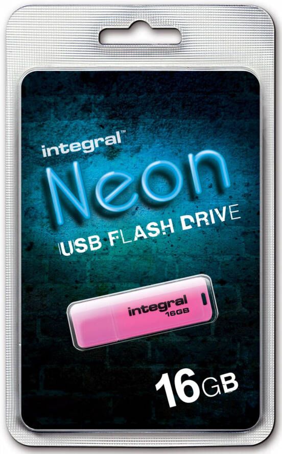 Integral Neon USB 2.0 stick 16 GB roze