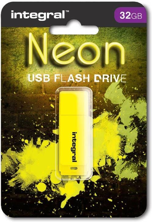 Integral Neon USB 2.0 stick 32 GB geel