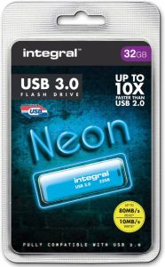 Integral Neon USB 3.0 stick 32 GB blauw