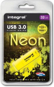 Integral Neon USB 3.0 stick 32 GB geel