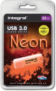 Integral Neon USB 3.0 stick 32 GB oranje