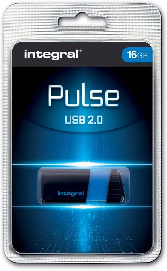 Integral Pulse USB 2.0 stick 16 GB zwart blauw