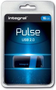 Integral Pulse USB 2.0 stick 16 GB zwart blauw