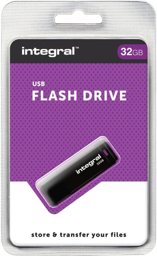 Integral USB 2.0 stick 32 GB zwart