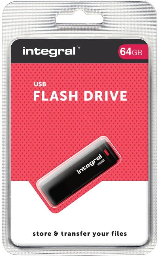 Integral USB 2.0 stick 64 GB zwart