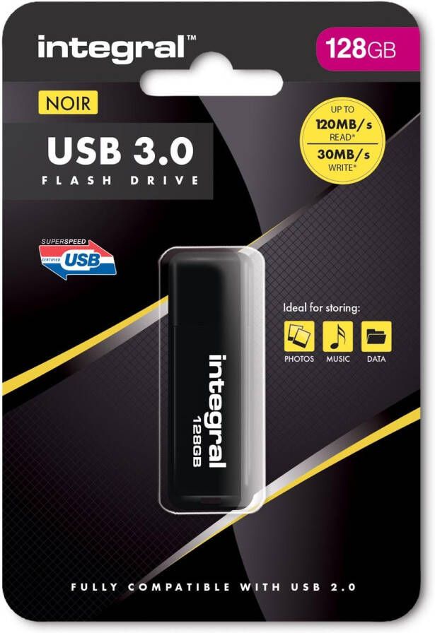 Integral USB stick 3.0 128 GB zwart