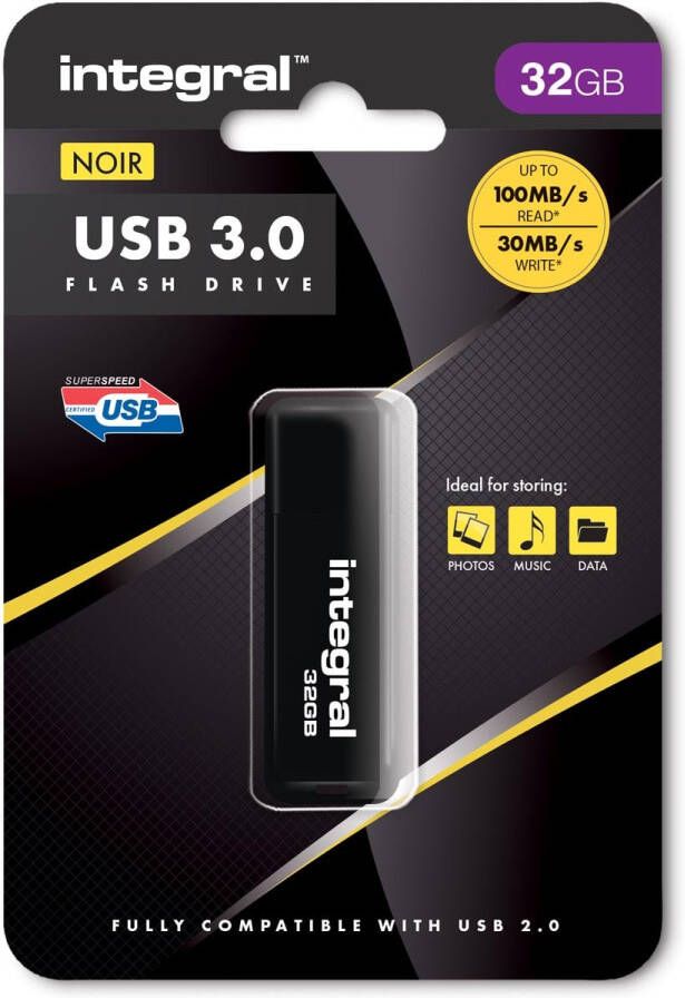 Integral USB stick 3.0 32 GB zwart