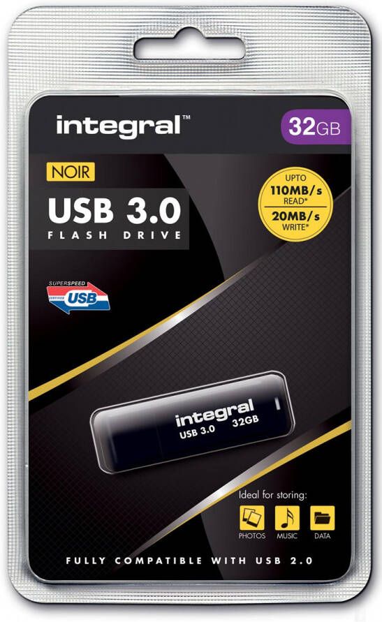 Integral USB stick 3.0 32 GB zwart