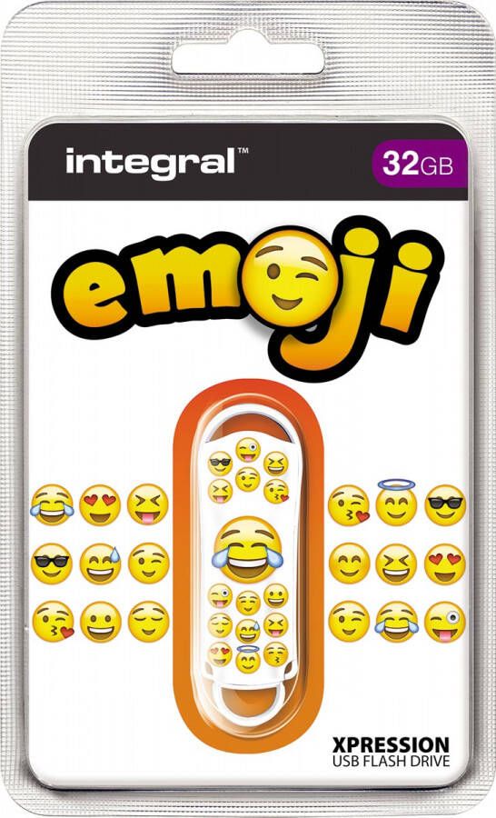Integral Xpression Emoji USB 2.0 stick 32 GB wit