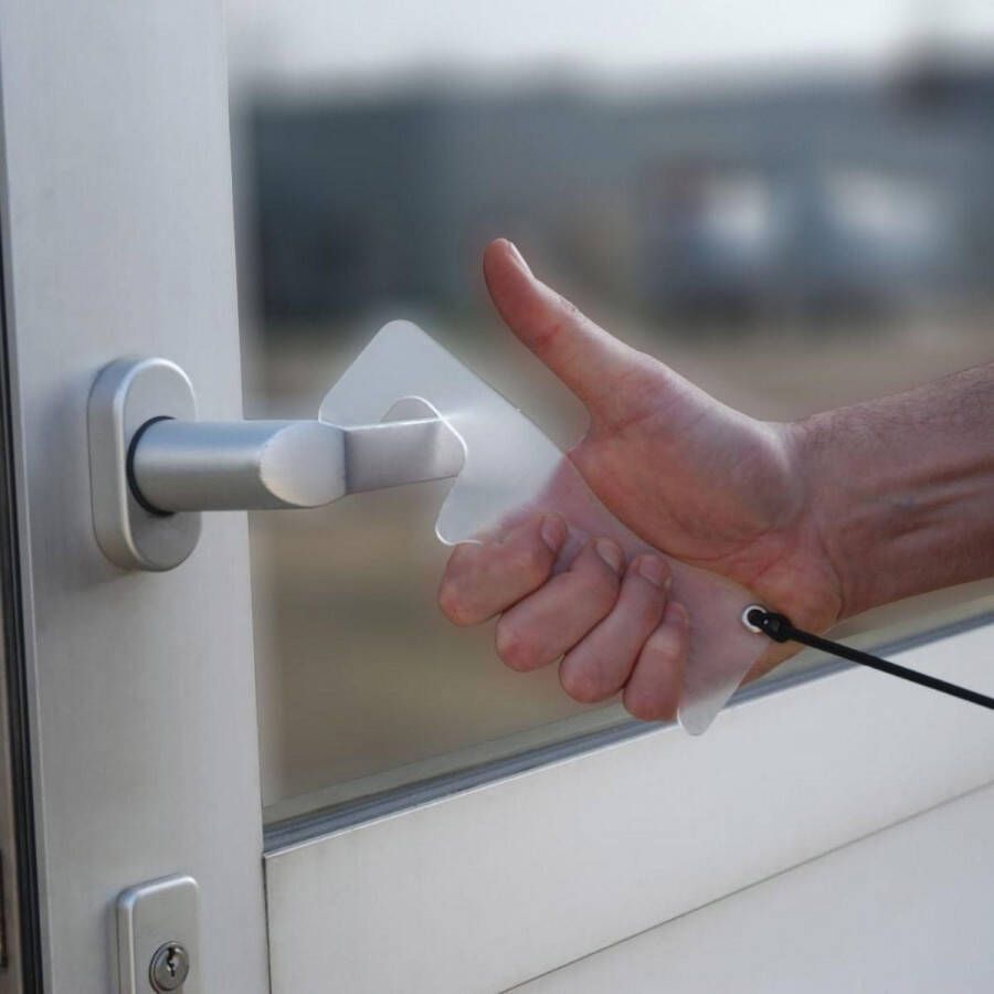 Jalema hands-free deur opener transparant ft 170 x 52 mm pak van 4 stuks