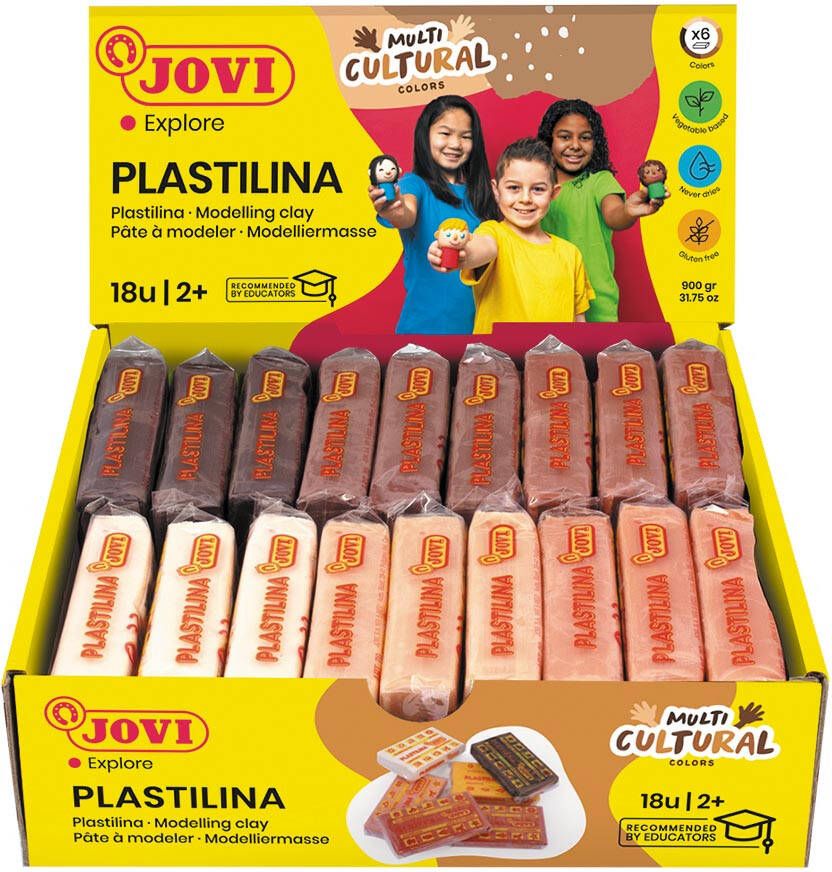 Jovi boetseerpasta Plastilina Multicolor 18 pakjes van 50g