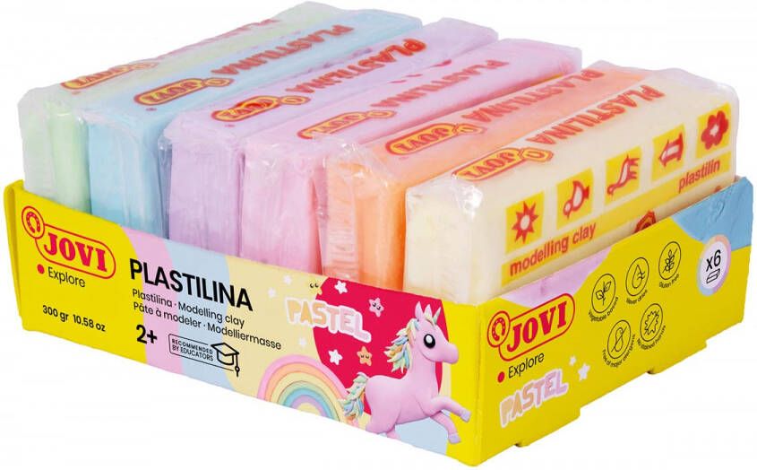 Jovi boetseerpasta Plastilina Pastel 6 pakjes van 50g
