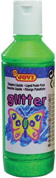 Jovi Plakkaatverf Glitter flacon van 250 ml groen