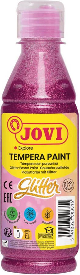 Jovi Plakkaatverf Glitter flacon van 250 ml roze
