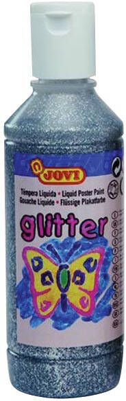 Jovi Plakkaatverf Glitter flacon van 250 ml zilver