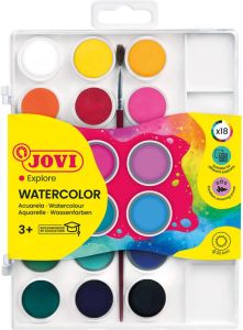 Jovi waterverf doos met 18 napjes + penseel