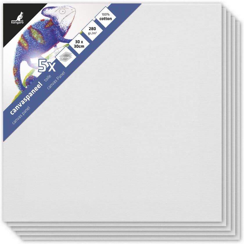 Kangaro canvaspaneel ft 30 x 30 cm pak van 5 stuks