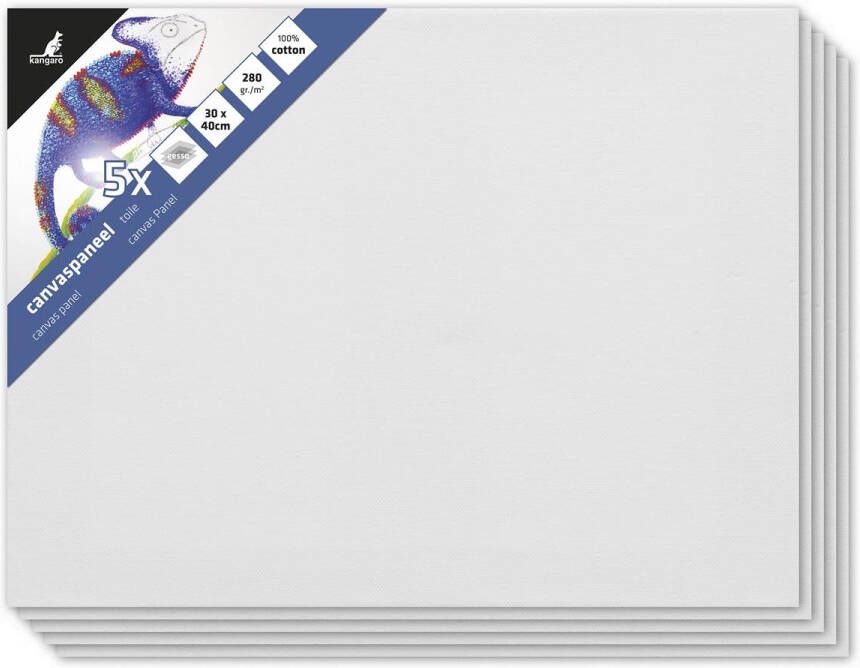 Kangaro canvaspaneel ft 30 x 40 cm pak van 5 stuks