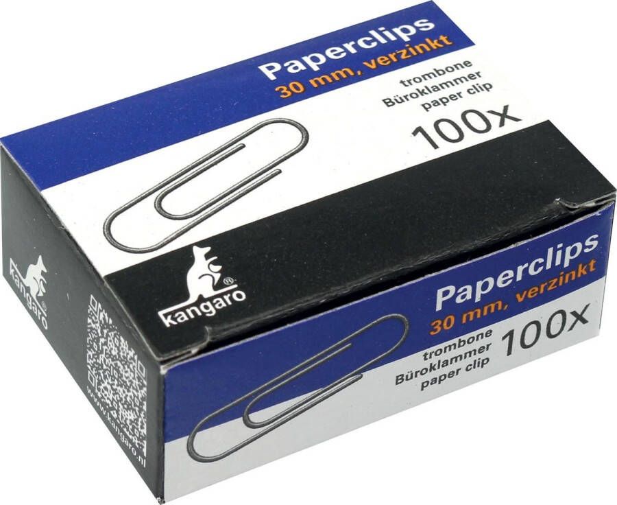 Kangaro papierklemmen 30 mm rond verzinkt doos 100 stuks