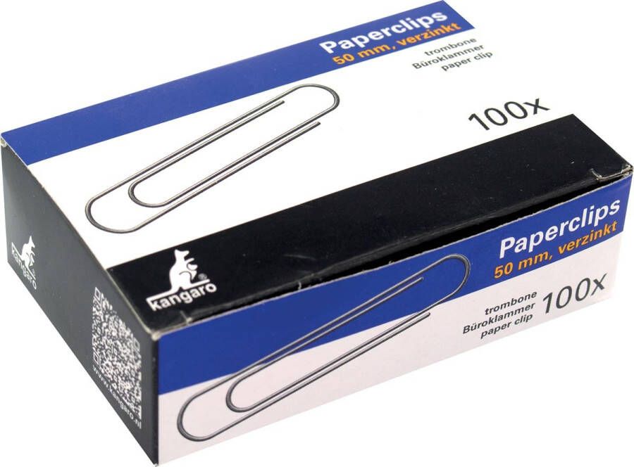 OfficeTown paperclips Kangaro 50mm rond 100 stuks in doos