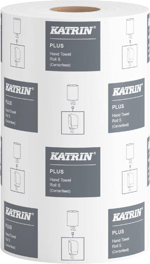 KATRIN Plus handdoeken voor dispenser op rol 1-laags systeem S 100 m pak van 12 rollen