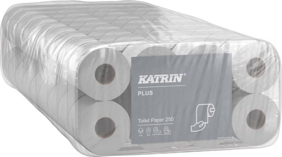 KATRIN Plus toiletpapier Soft 3-laags 250 vel per rol pak van 8 rollen