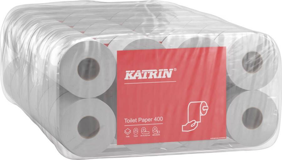 KATRIN toiletpapier 2-laags 400 vel per rol pak van 8 rollen