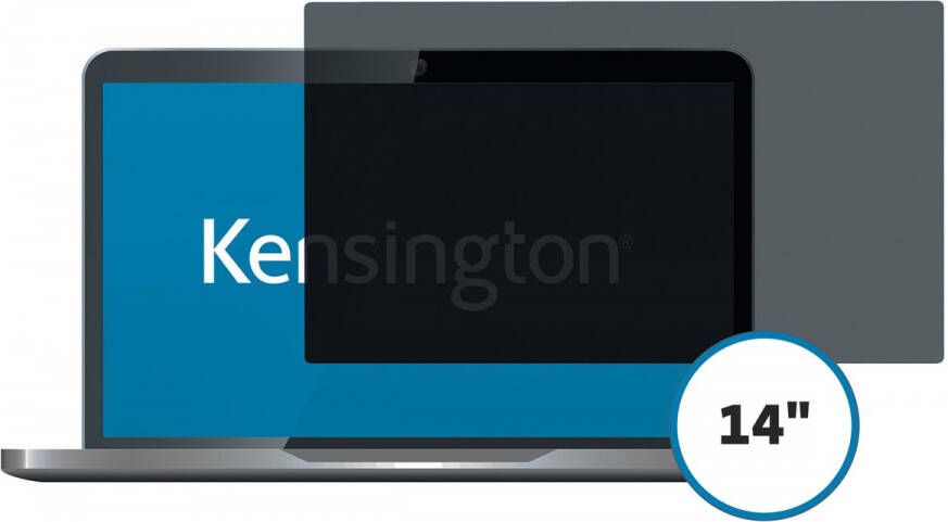 Kensington privacy filter dubbelzijdig verwijderbaar voor laptops van 14 inch 16 9