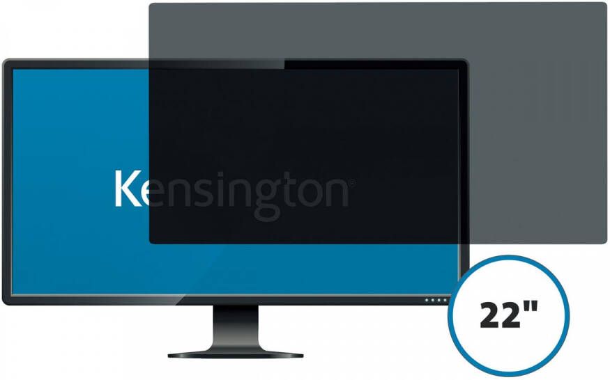 Kensington privacy filter dubbelzijdig verwijderbaar voor schermen van 22 inch 16 9
