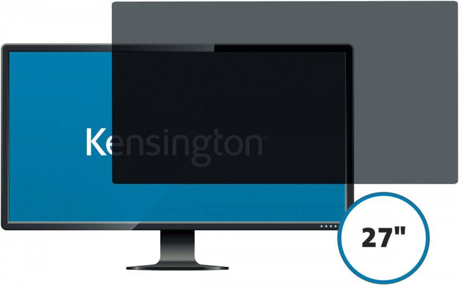 Kensington privacy filter dubbelzijdig verwijderbaar voor schermen van 27 inch 16 9