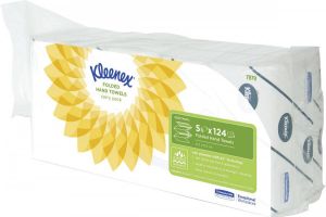 Kleenex papieren handdoeken Ultra intergevouwen 2-laags 124 vellen pak van 5 stuks