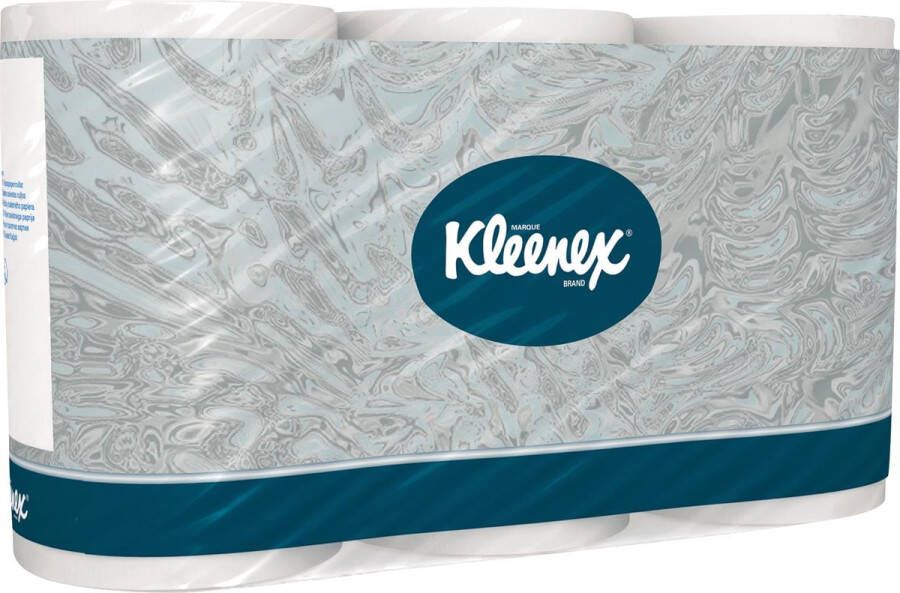 Toiletpapier Kleenex 3 laags pak van 6 rollen 350 vellen per rol wit